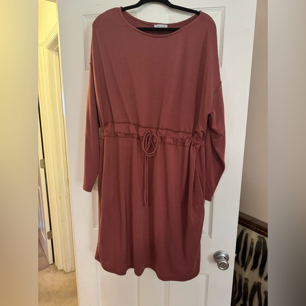 Long sleeve drawstring waist dress size 2x